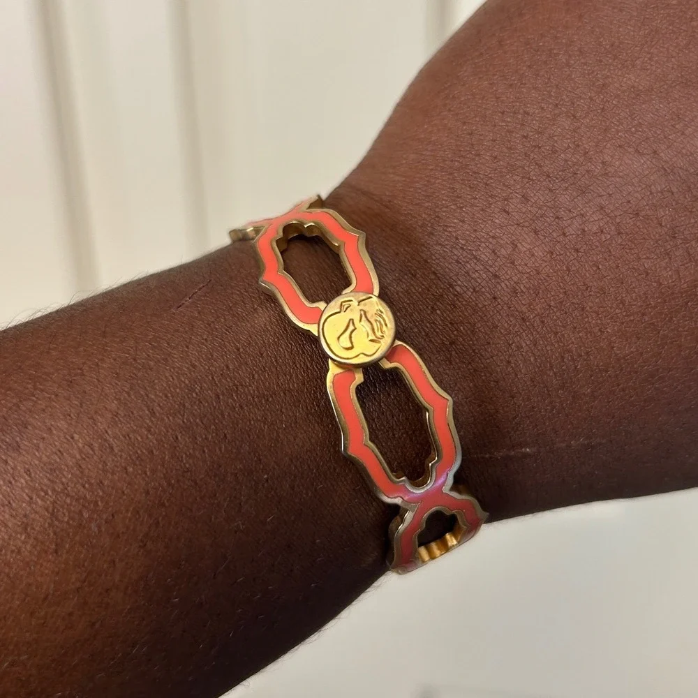 Coral Cut Cartouche Bangle‎ Fashion Spartina 449 OS Coral Gold bracelet